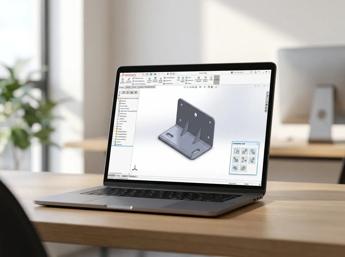 CadWorks SOLIDWORKS add-ons — AutomateWorks and CustomWorks productivity panel inside SOLIDWORKS
